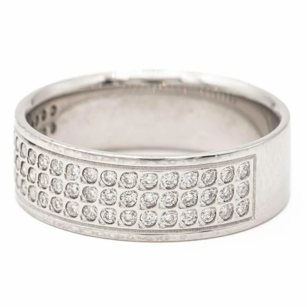 Bague demi alliance Or blanc Diamant
