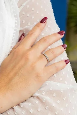 Bague Demi alliance Or blanc Diamant