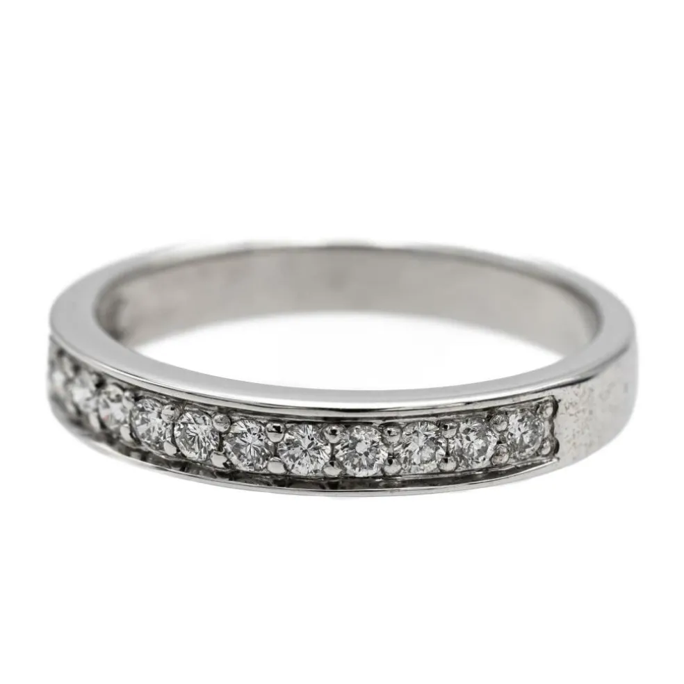 Bague Demi alliance Or blanc Diamant