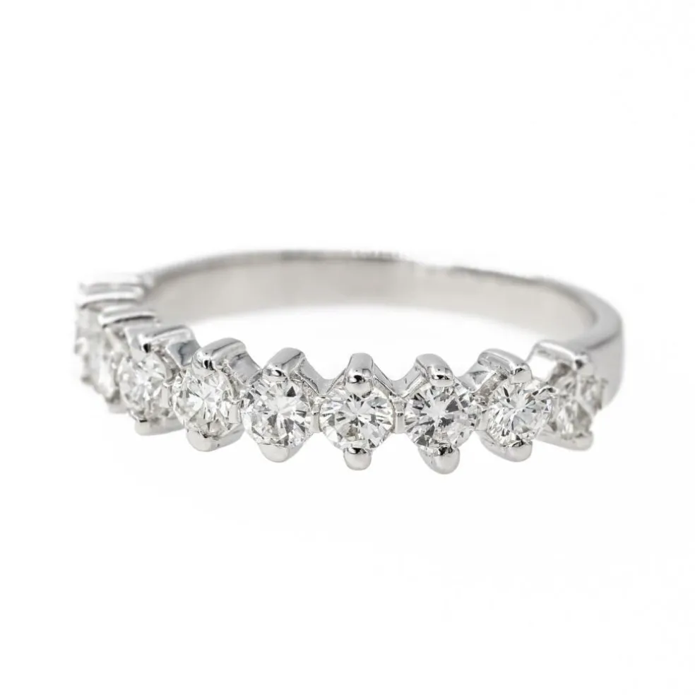 Bague Demi alliance Or blanc Diamant