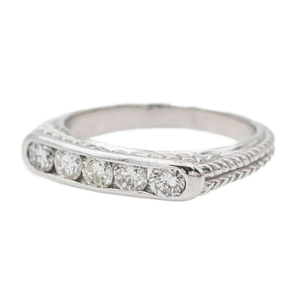 Bague Demi alliance Or blanc Diamant