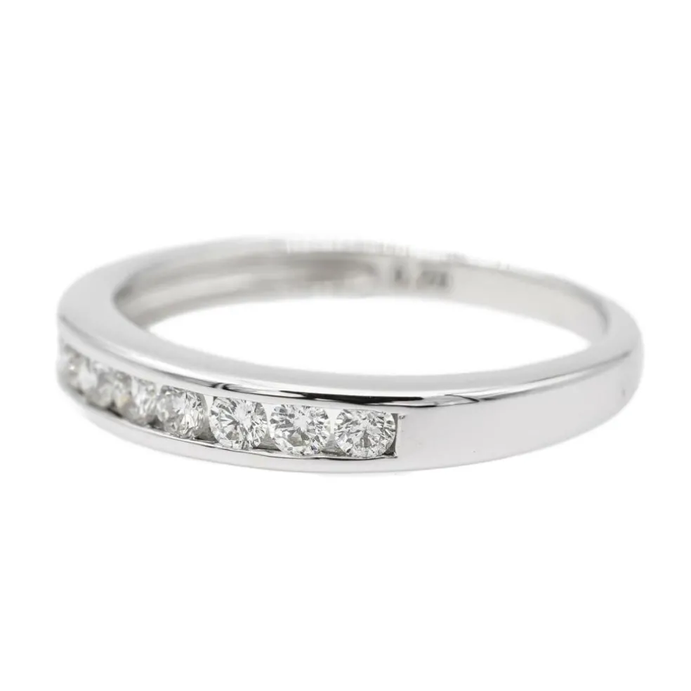 Bague Demi alliance Or blanc Diamant