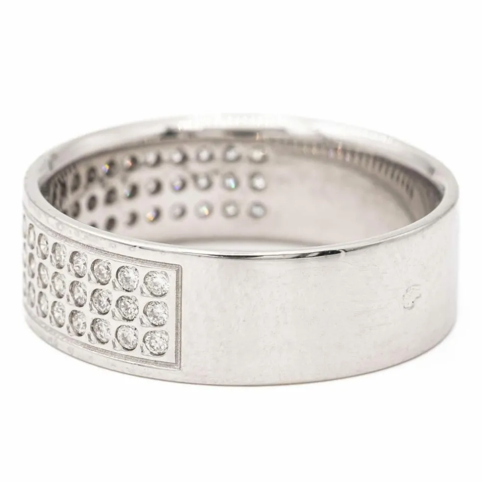 Bague demi alliance Or blanc Diamant