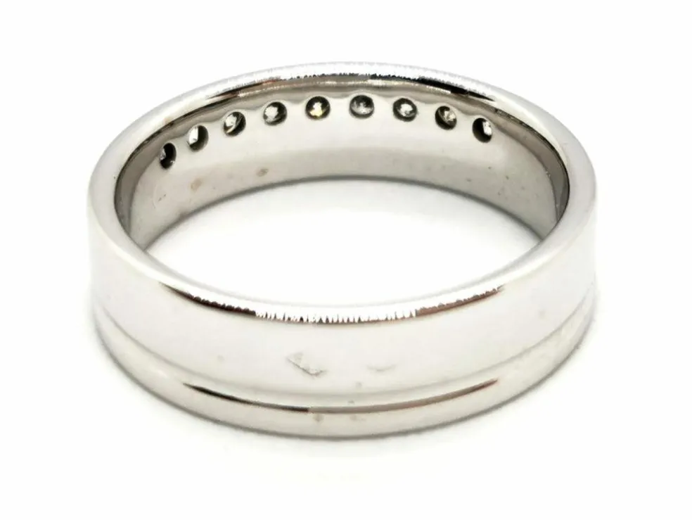 Bague Demi alliance Or blanc Diamant