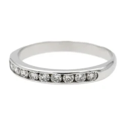 Bague Demi alliance Or blanc Diamant