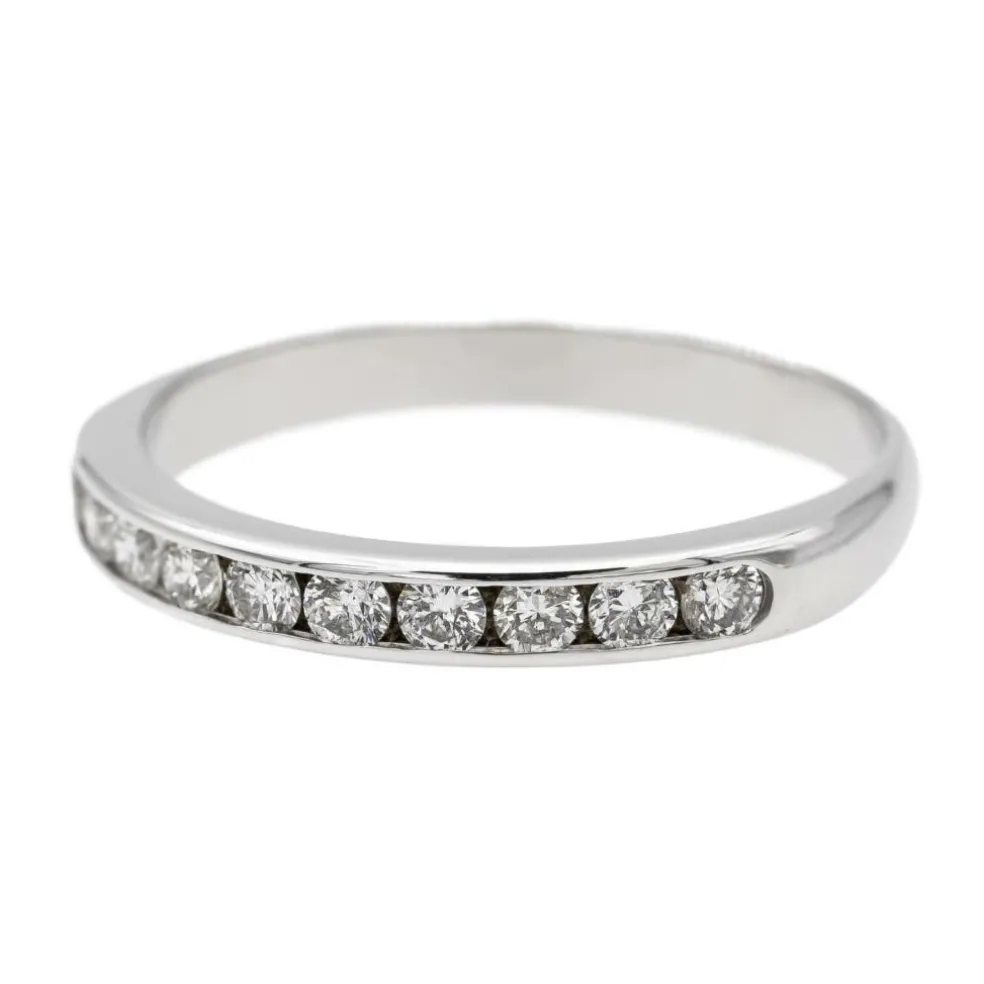 Bague Demi alliance Or blanc Diamant