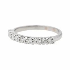 Bague Demi alliance Or blanc Diamant