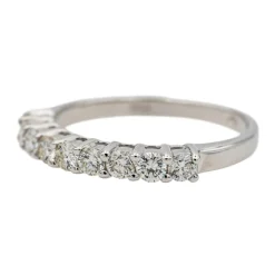 Bague Demi alliance Or blanc Diamant