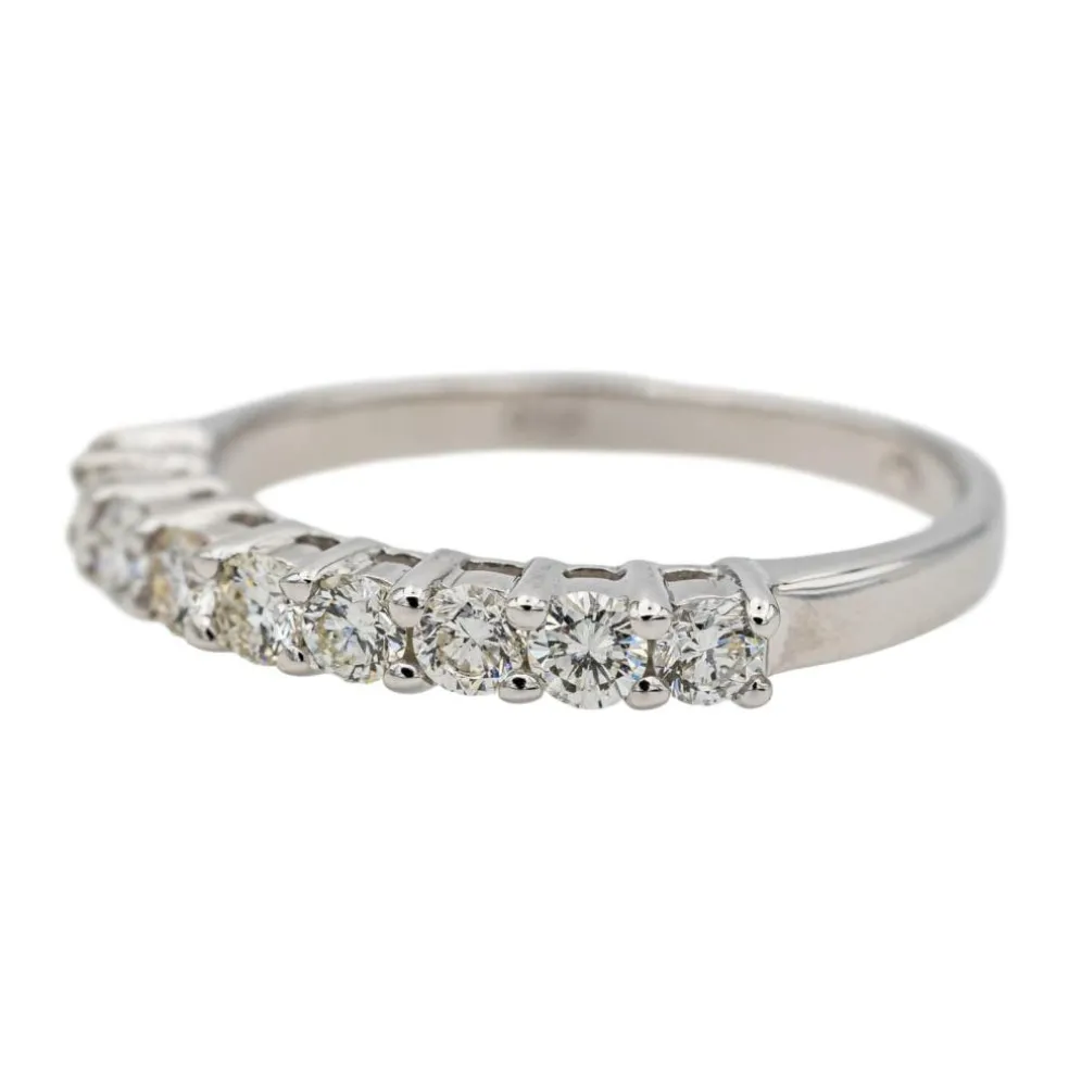 Bague Demi alliance Or blanc Diamant