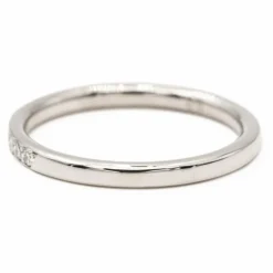Bague demi alliance Or blanc Diamant