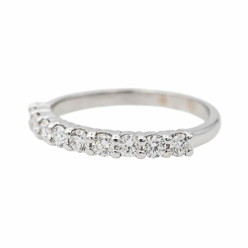 Bague Demi alliance Or blanc Diamant