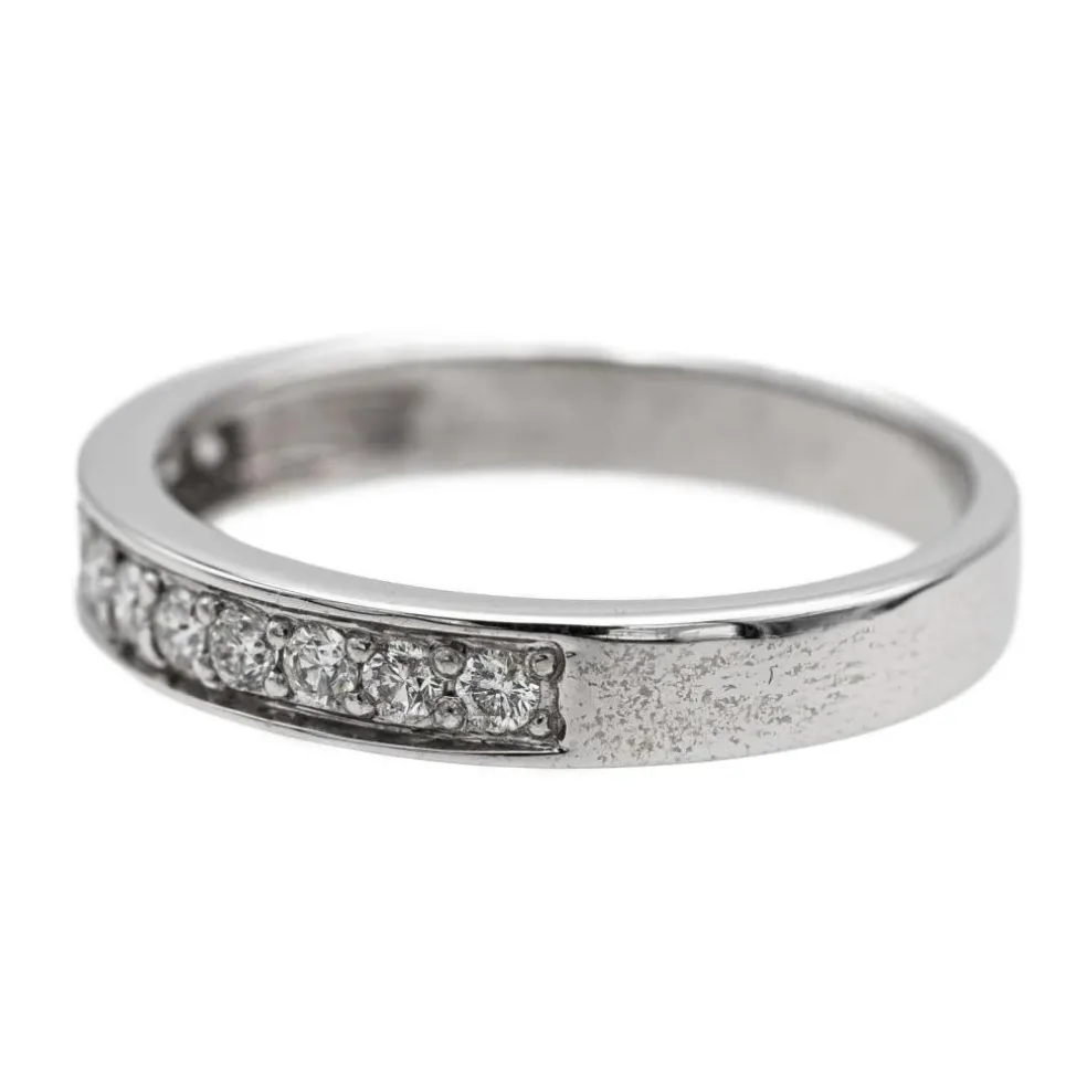 Bague Demi alliance Or blanc Diamant