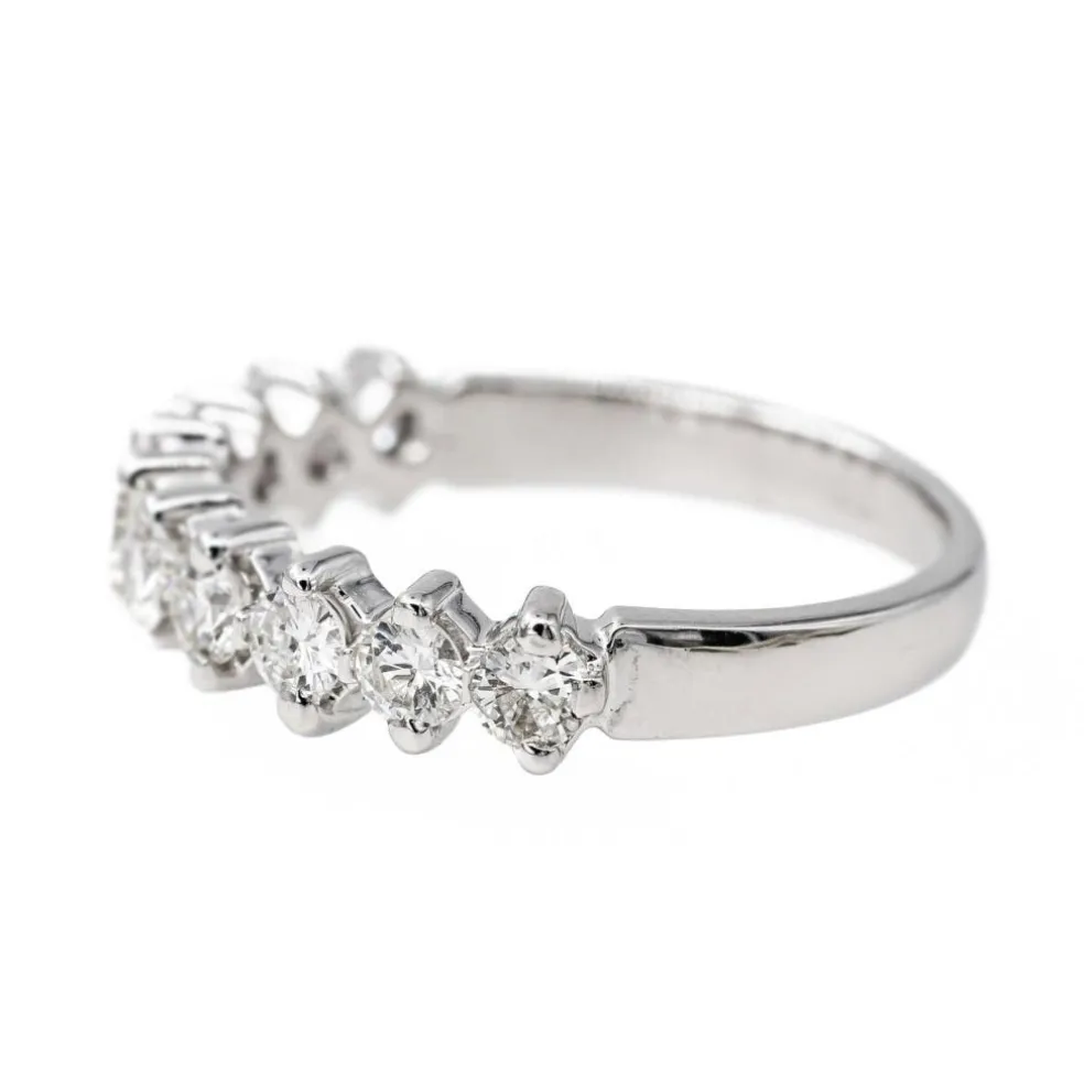 Bague Demi alliance Or blanc Diamant