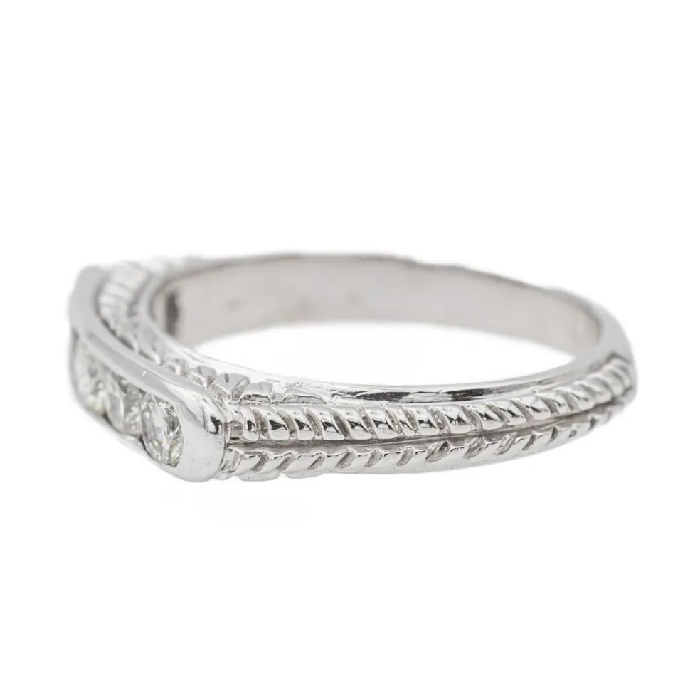 Bague Demi alliance Or blanc Diamant