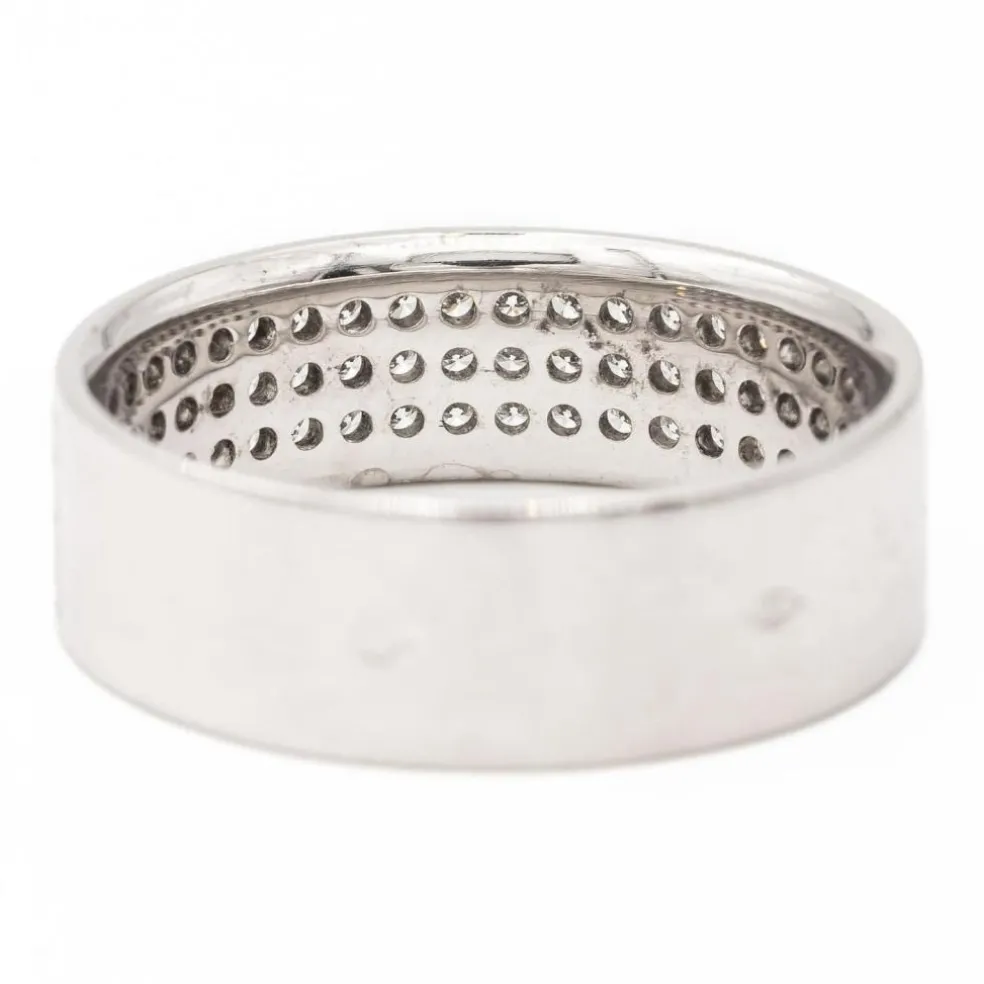 Bague demi alliance Or blanc Diamant