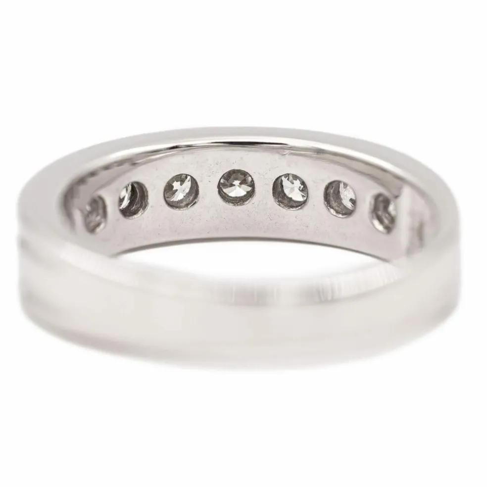 Bague demi alliance Or blanc Diamant