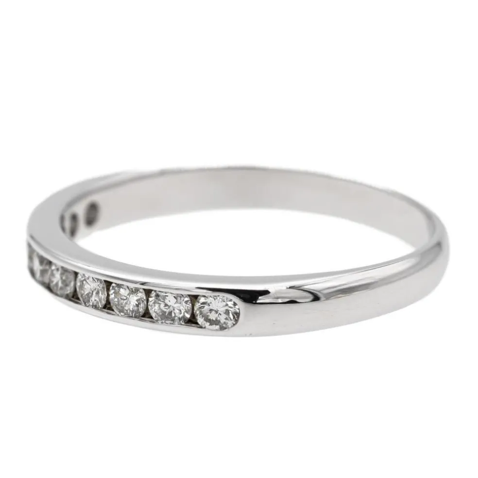Bague Demi alliance Or blanc Diamant