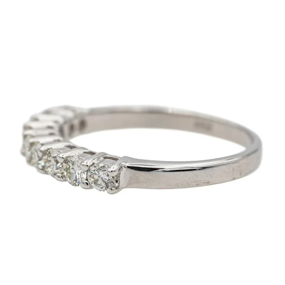 Bague Demi alliance Or blanc Diamant