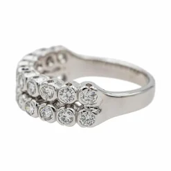 Bague Demi alliance Or blanc, Platine Diamant