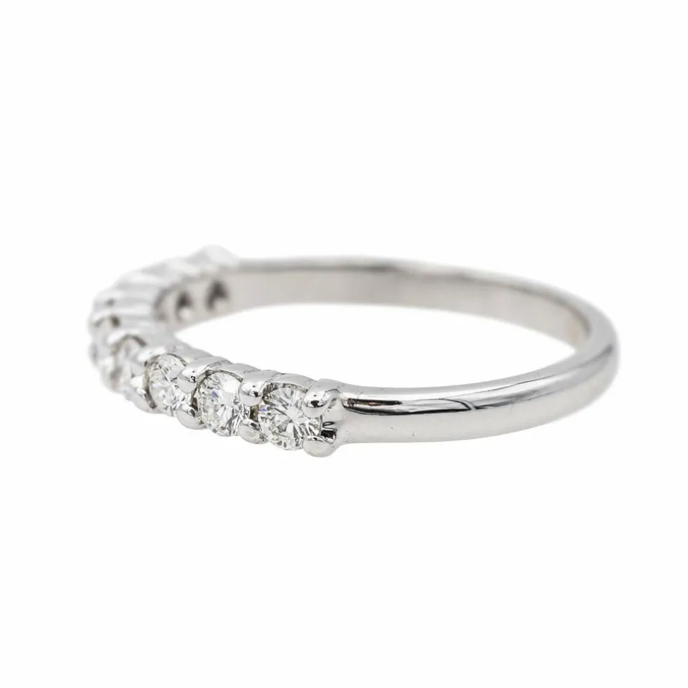 Bague Demi alliance Or blanc Diamant