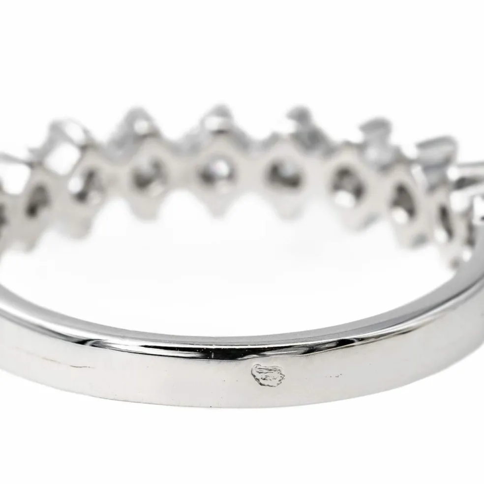 Bague Demi alliance Or blanc Diamant