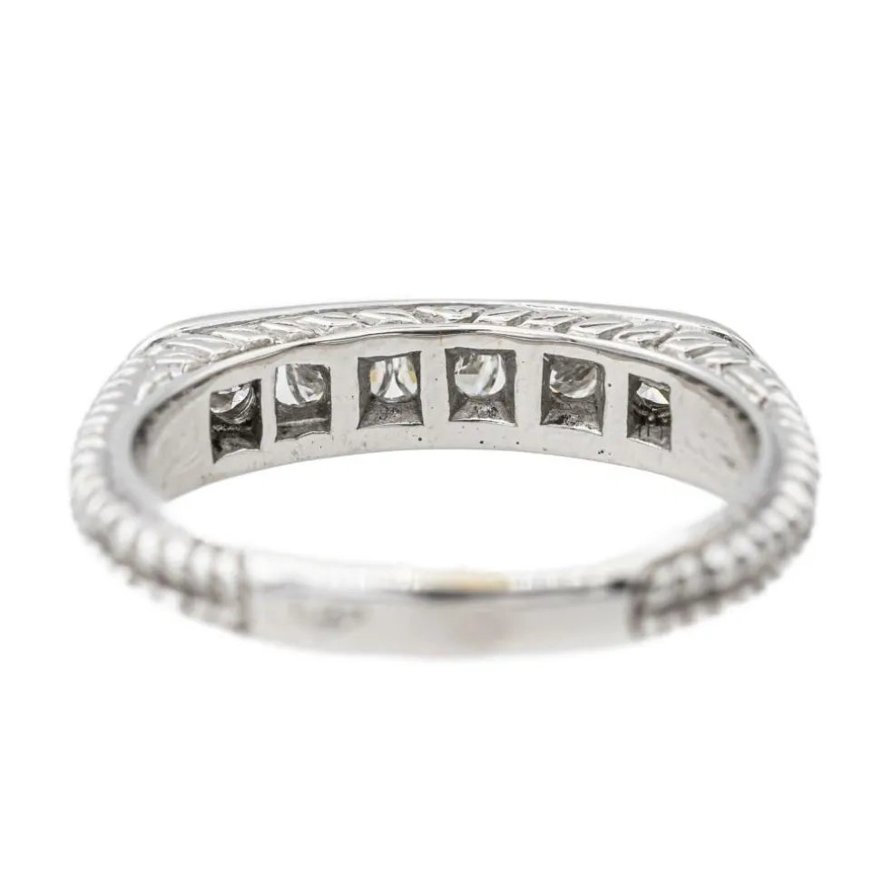 Bague Demi alliance Or blanc Diamant