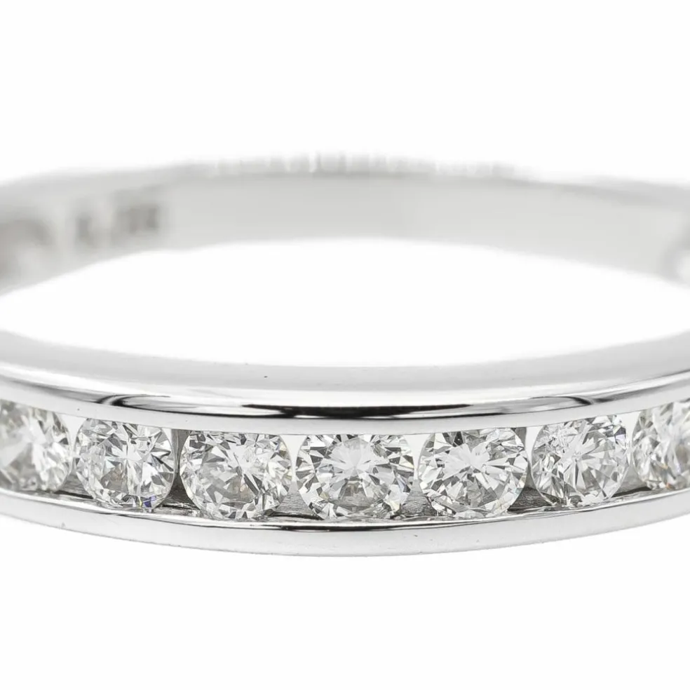 Bague Demi alliance Or blanc Diamant