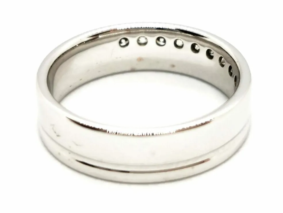 Bague Demi alliance Or blanc Diamant