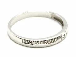 Bague demi alliance Or blanc Diamant