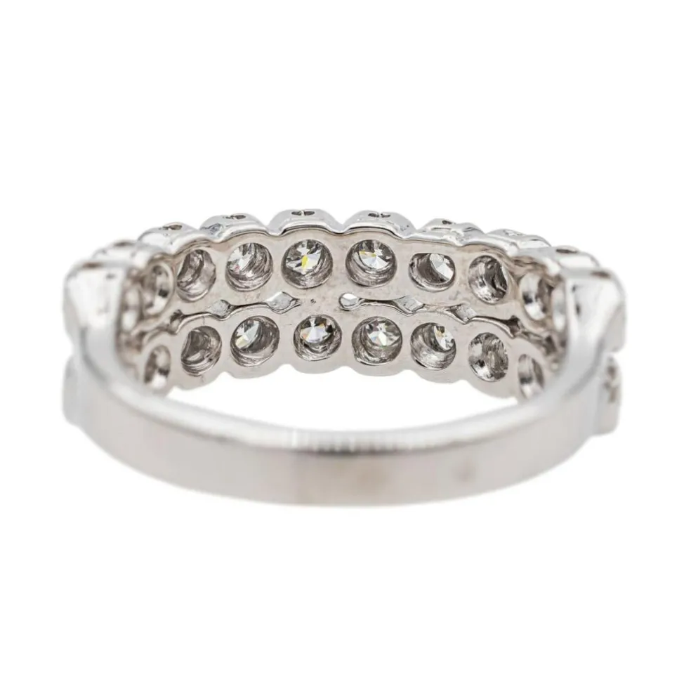 Bague Demi alliance Or blanc, Platine Diamant
