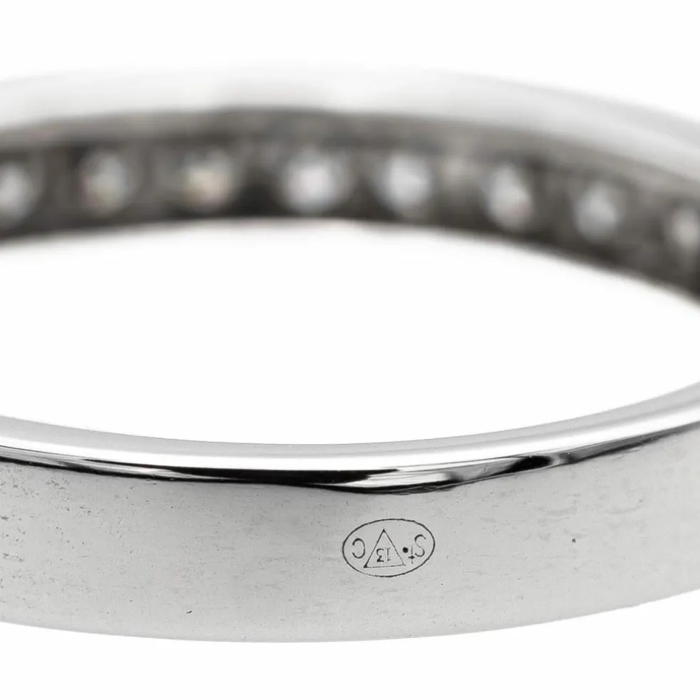 Bague Demi alliance Or blanc Diamant