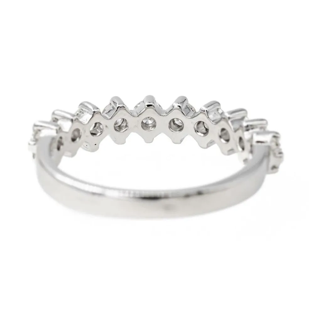 Bague Demi alliance Or blanc Diamant