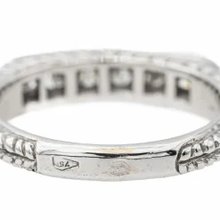 Bague Demi alliance Or blanc Diamant