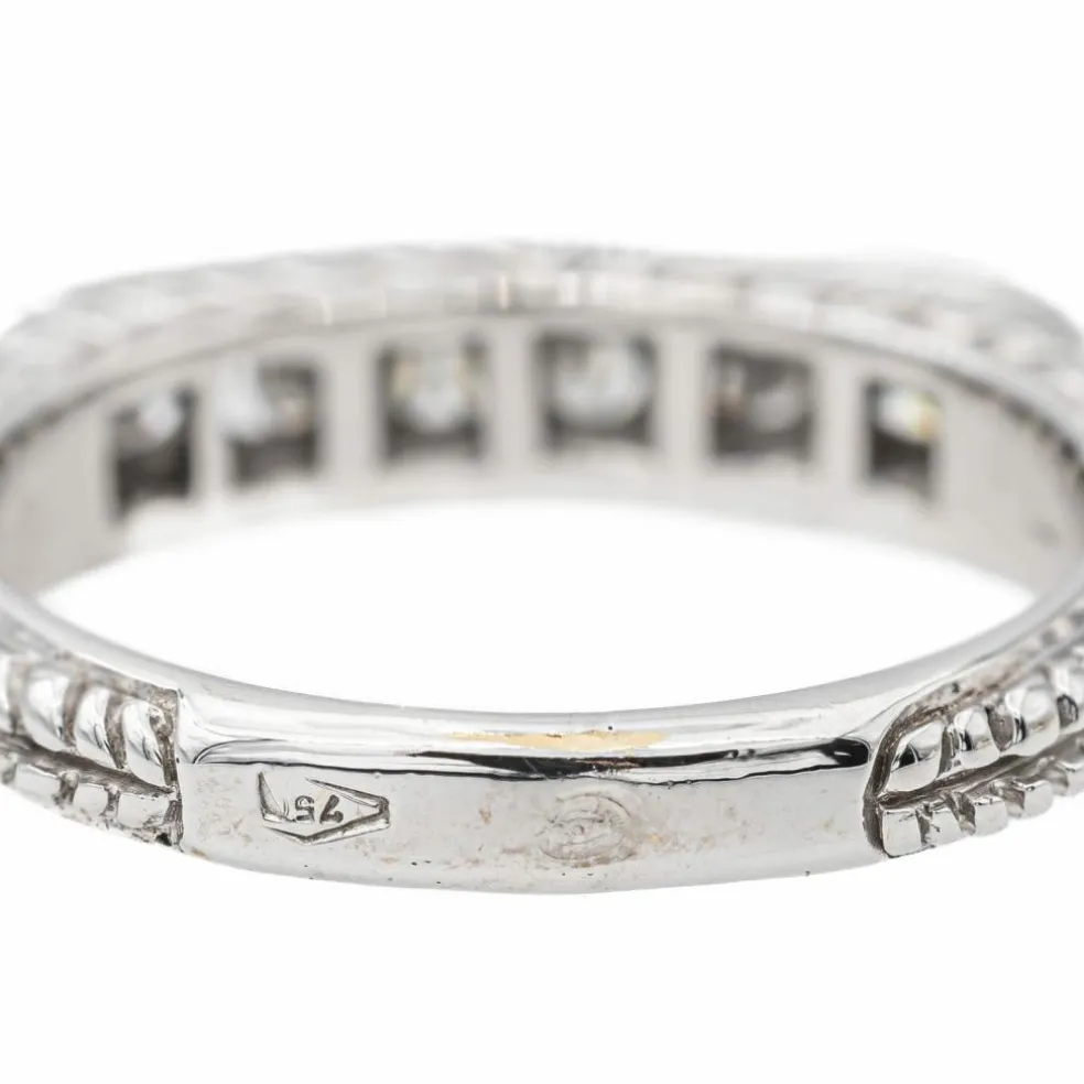 Bague Demi alliance Or blanc Diamant