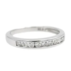 Bague Demi alliance Or blanc Diamant