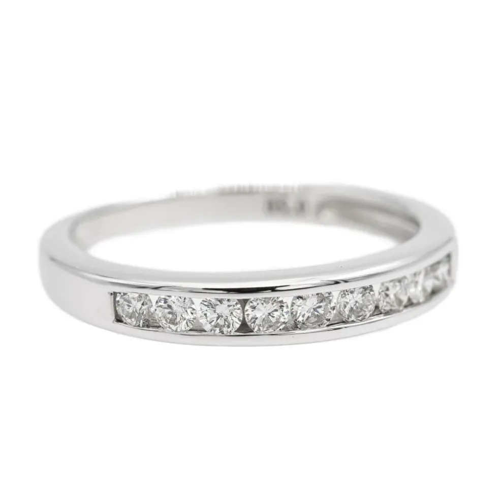 Bague Demi alliance Or blanc Diamant