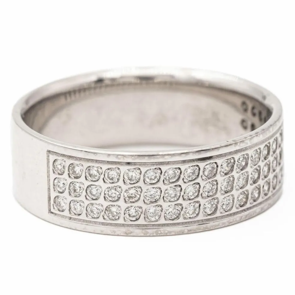 Bague demi alliance Or blanc Diamant
