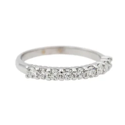 Bague Demi alliance Or blanc Diamant