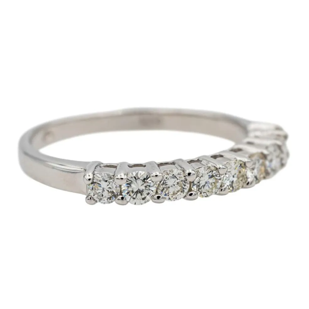 Bague Demi alliance Or blanc Diamant