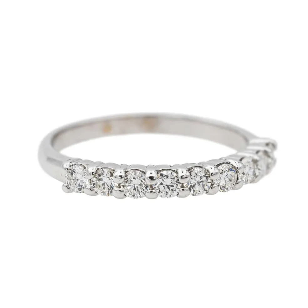 Bague Demi alliance Or blanc Diamant