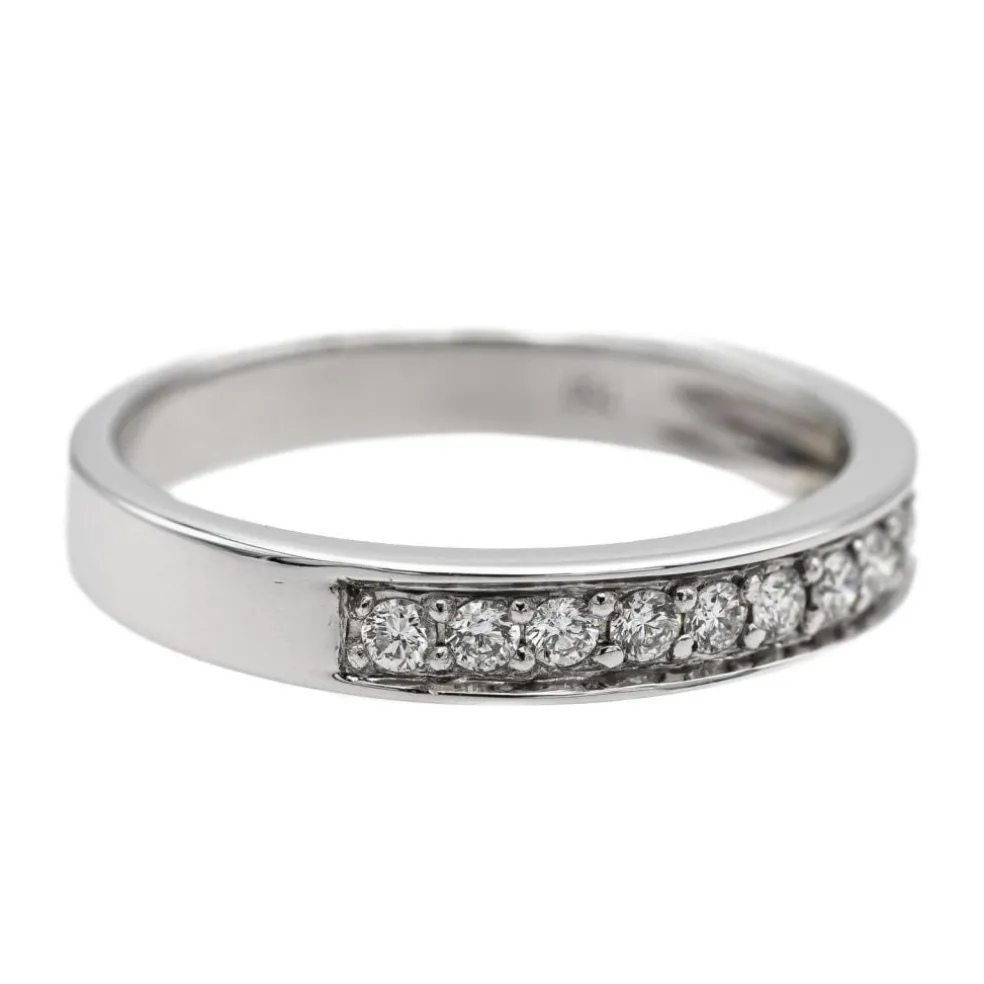 Bague Demi alliance Or blanc Diamant