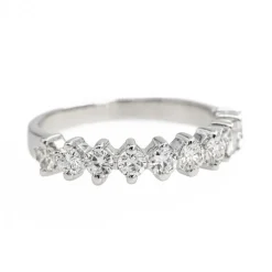 Bague Demi alliance Or blanc Diamant