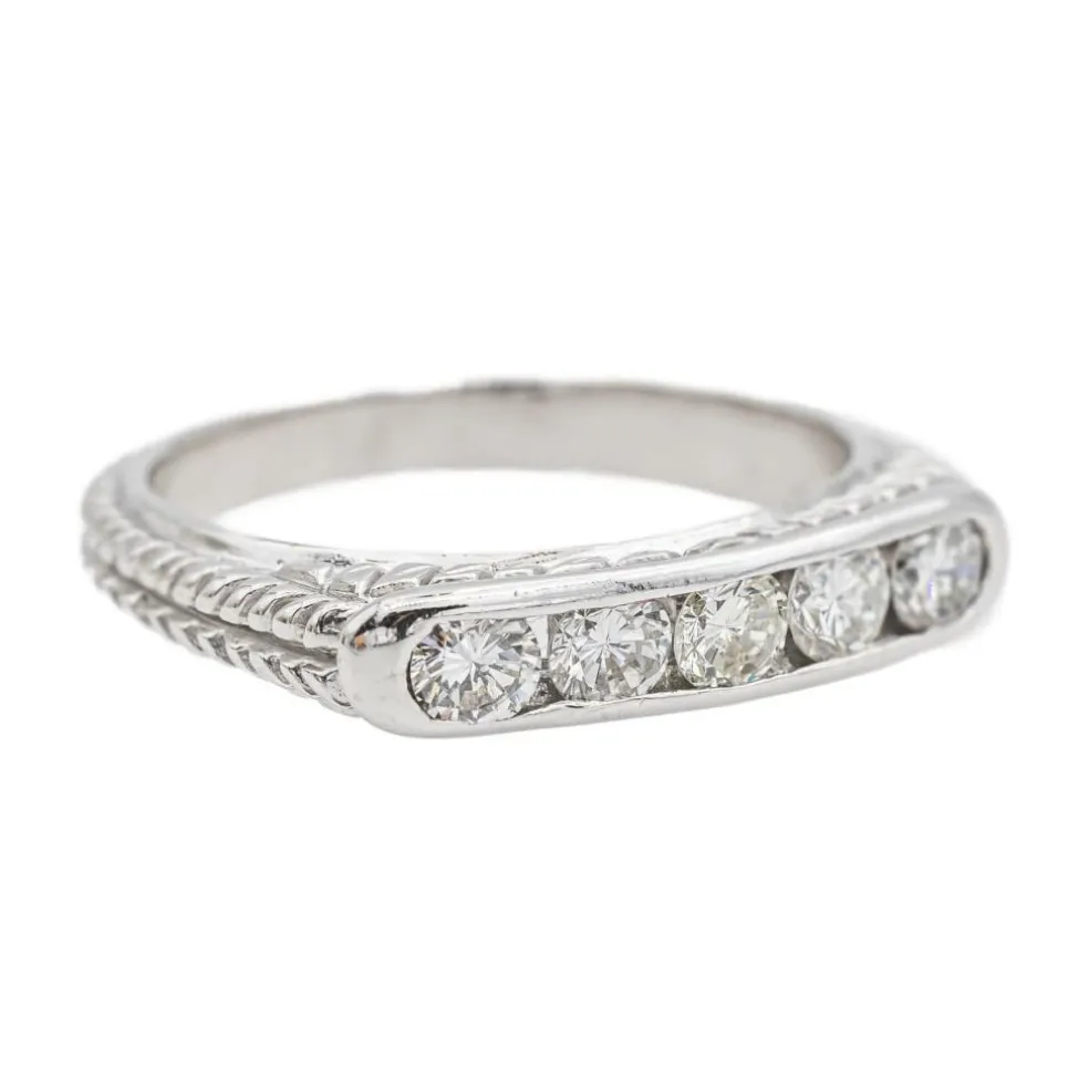 Bague Demi alliance Or blanc Diamant