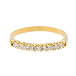 Bague Demi alliance Or jaune Diamant