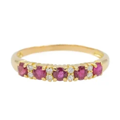 Bague Demi alliance Or jaune Rubis