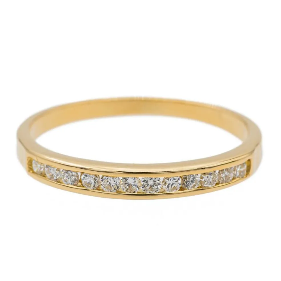 Bague Demi alliance Or jaune Diamant