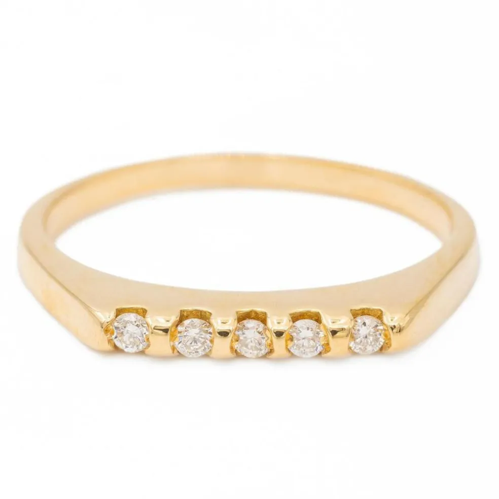Bague Demi alliance Or jaune Diamant