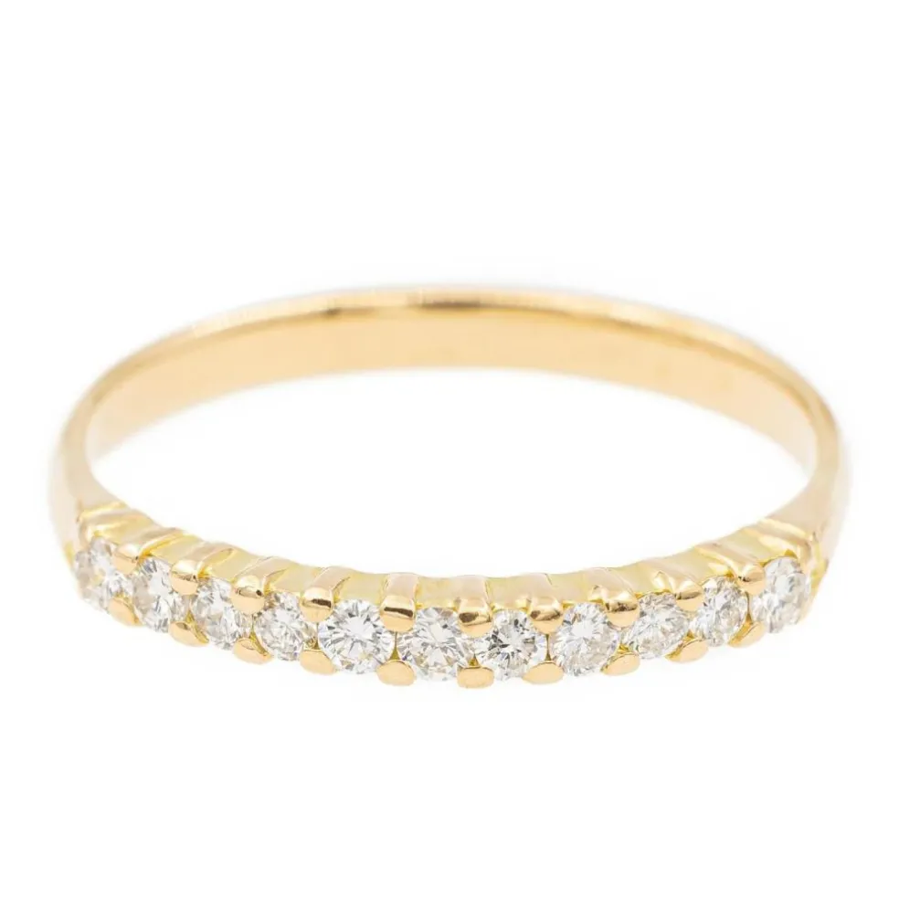 Bague Demi alliance Or jaune Diamant