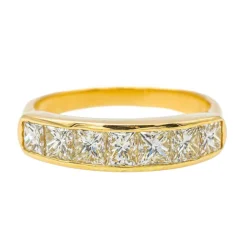 Bague Demi alliance Or jaune Diamant
