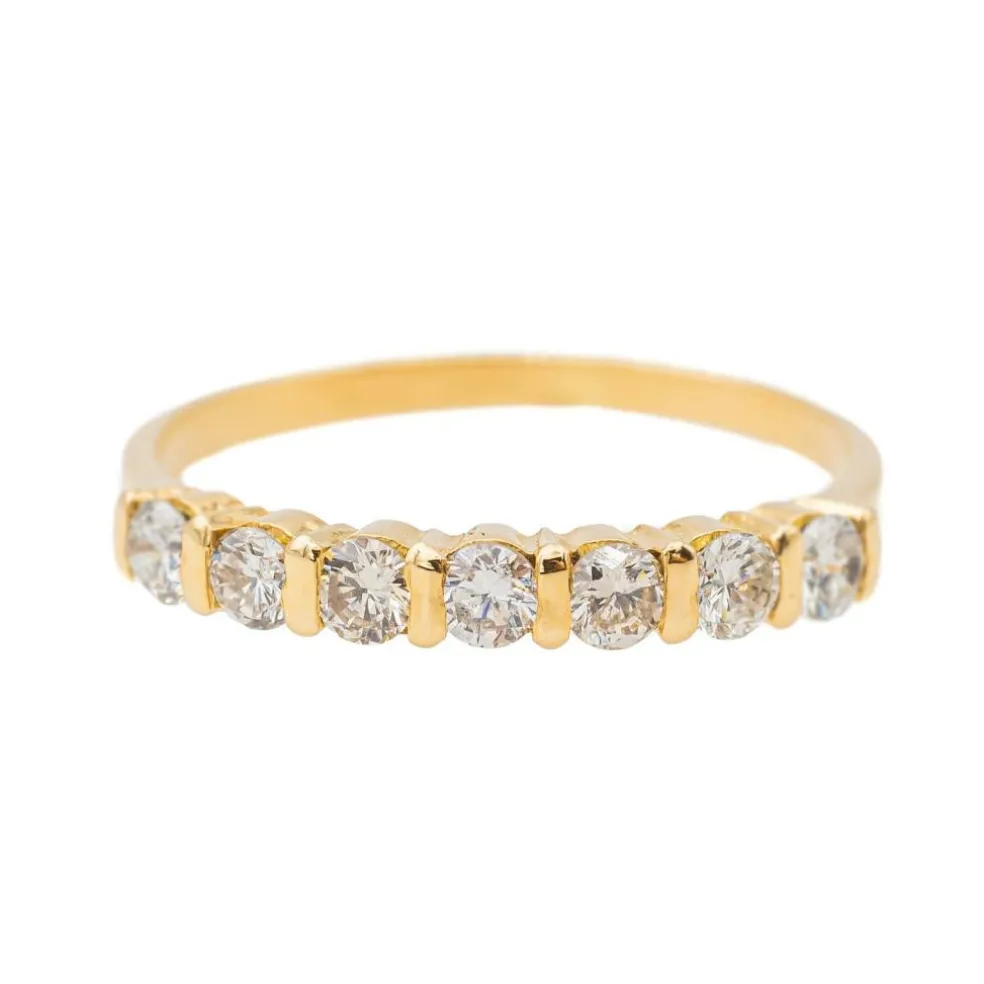 Bague Demi alliance Or jaune Diamant